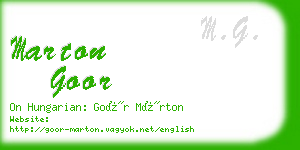 marton goor business card